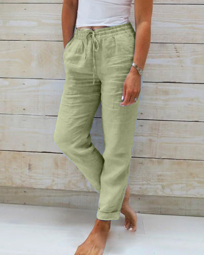 Elena™ | Elastic Cotton & Linen Pants