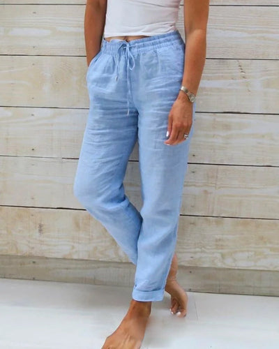 Elena™ | Elastic Cotton & Linen Pants