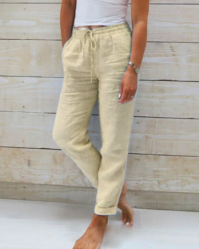 Elena™ | Elastic Cotton & Linen Pants