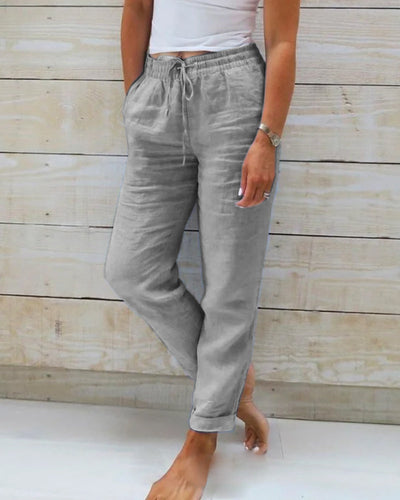 Elena™ | Elastic Cotton & Linen Pants