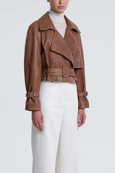 Hatti Cropped Leather Jacket