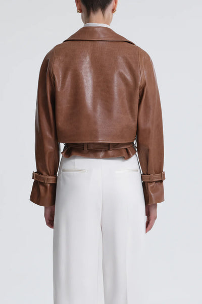 Hatti Cropped Leather Jacket