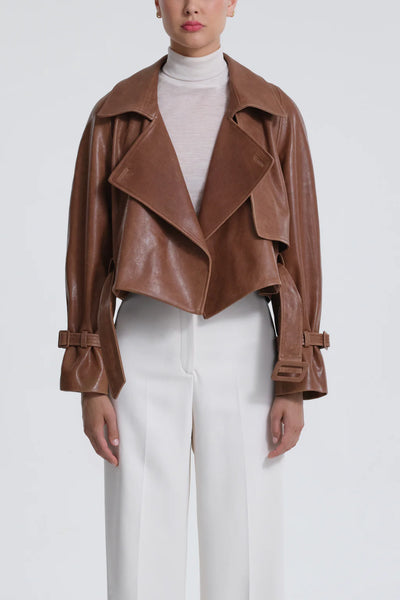 Hatti Cropped Leather Jacket