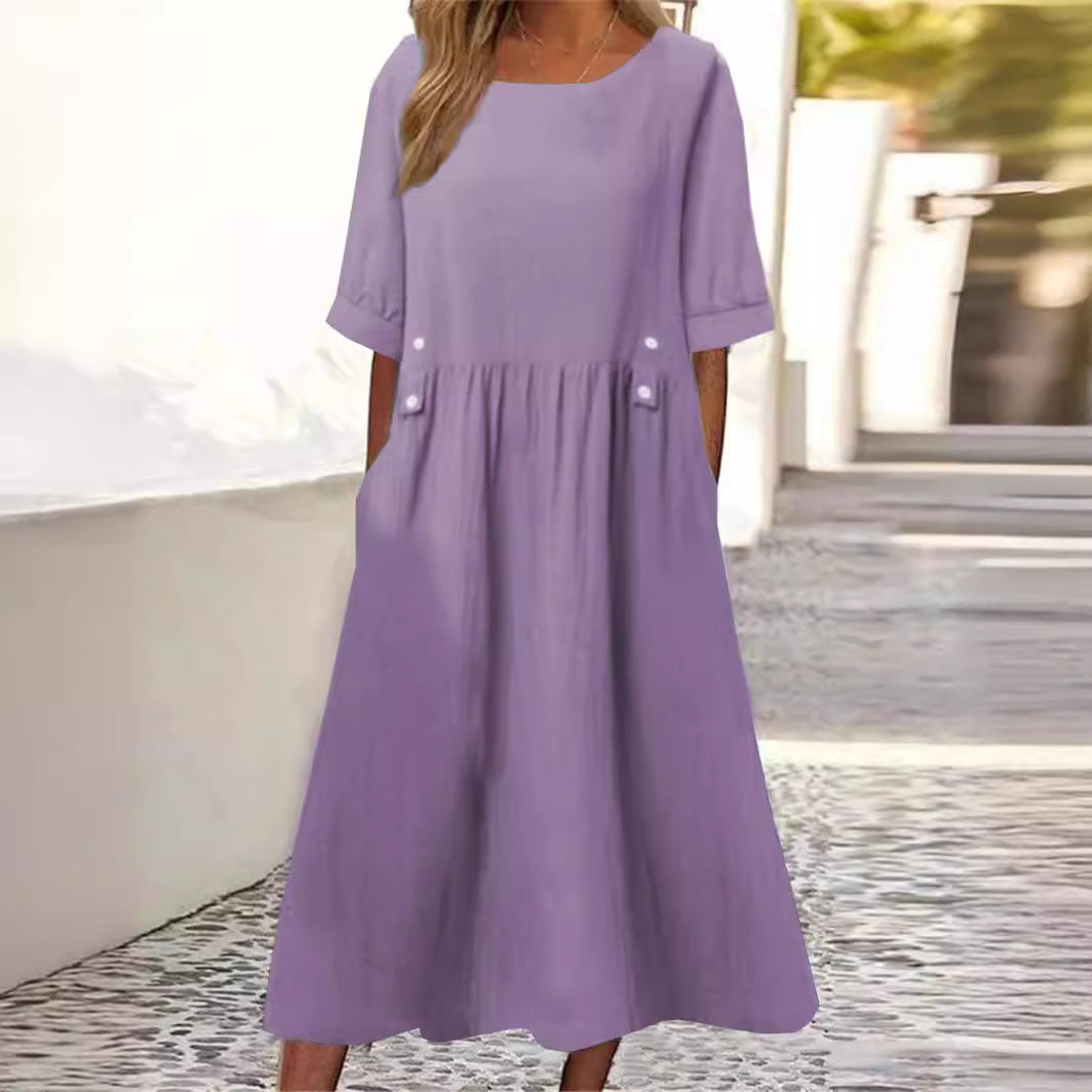LIGHTWEIGHT SUMMER ISLA DRESS WITH GRACEFUL TUMMY COVERAGE