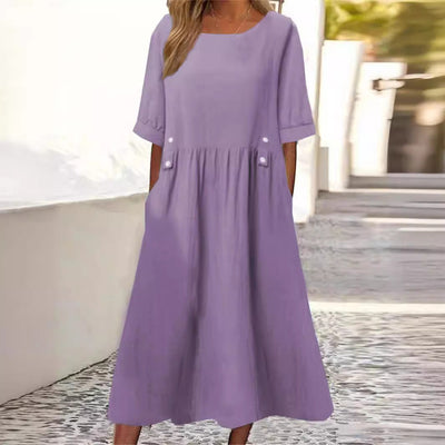 LIGHTWEIGHT SUMMER ISLA DRESS WITH GRACEFUL TUMMY COVERAGE