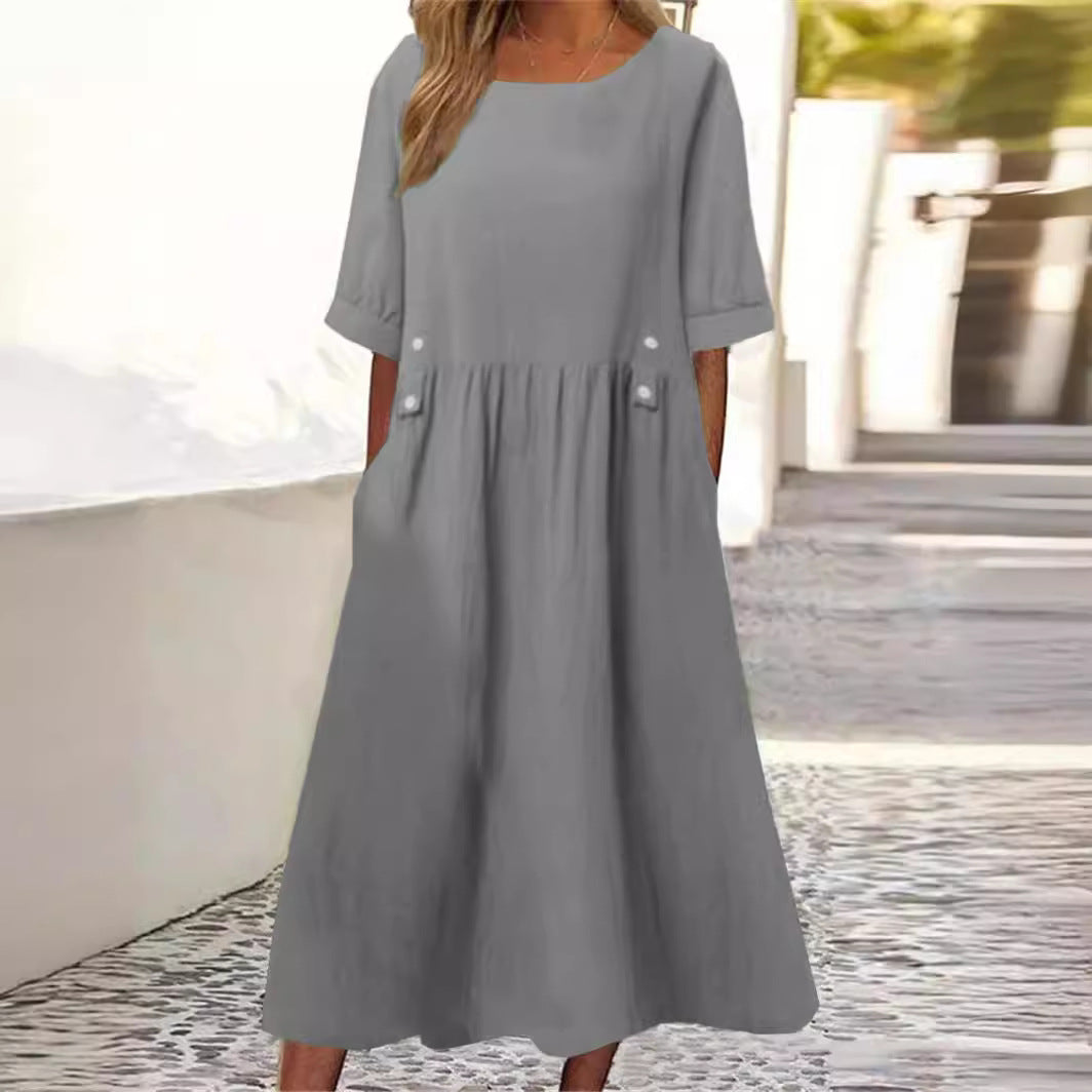 LIGHTWEIGHT SUMMER ISLA DRESS WITH GRACEFUL TUMMY COVERAGE