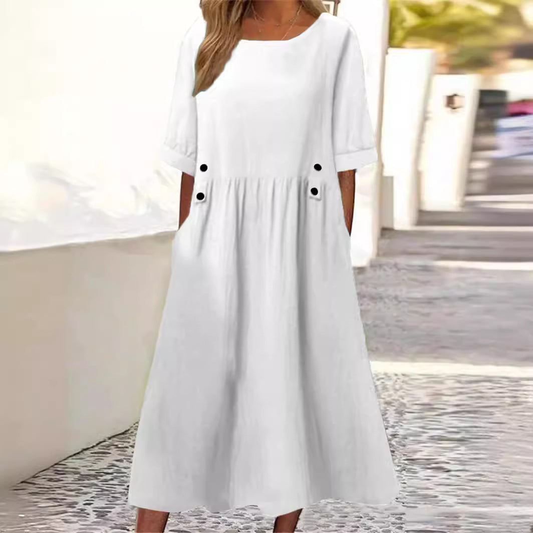LIGHTWEIGHT SUMMER ISLA DRESS WITH GRACEFUL TUMMY COVERAGE