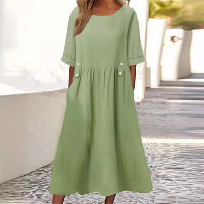LIGHTWEIGHT SUMMER ISLA DRESS WITH GRACEFUL TUMMY COVERAGE