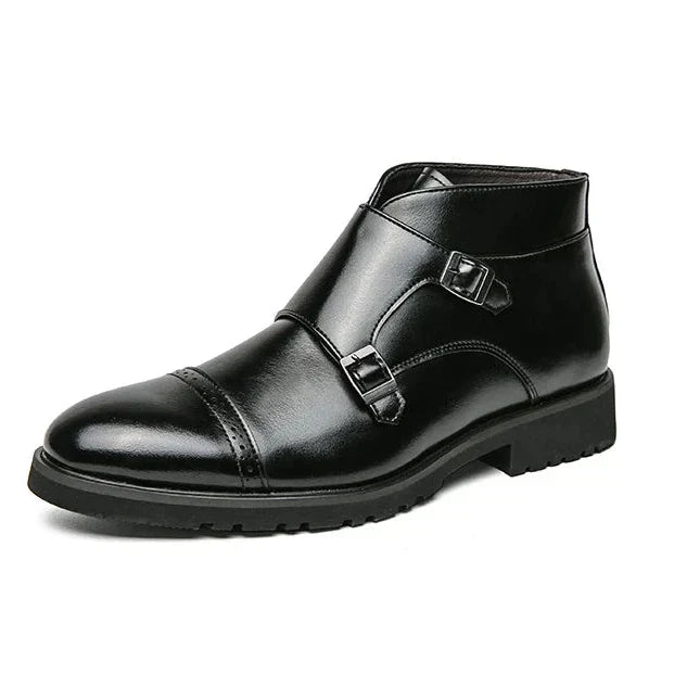 Parker | Faux Leather Double Monk Boots