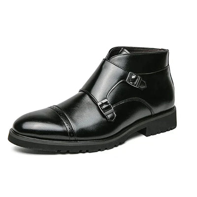 Parker | Faux Leather Double Monk Boots