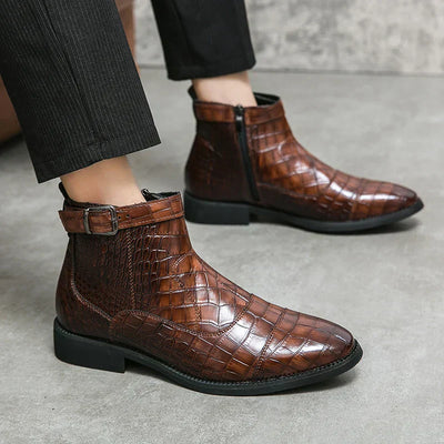 Dylan | Faux Leather Buckle Ankle Boots