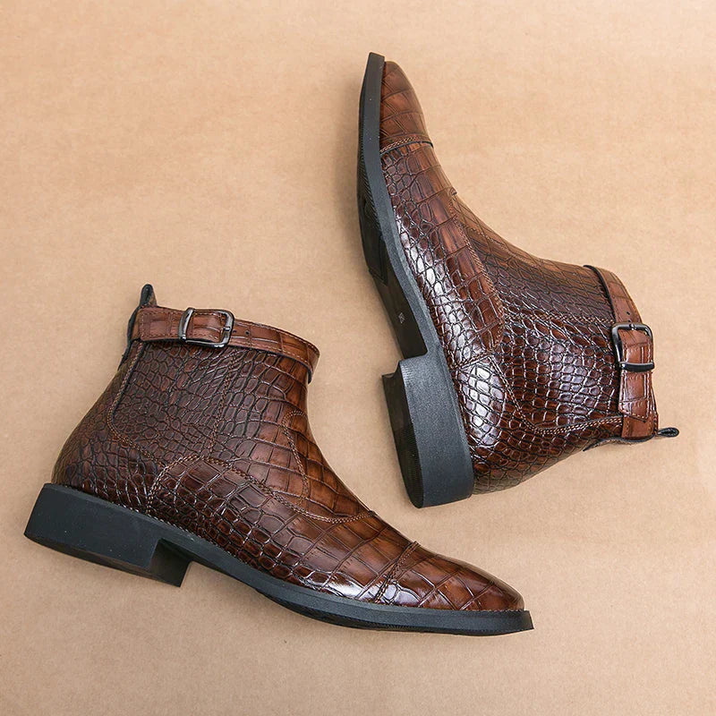 Dylan | Faux Leather Buckle Ankle Boots