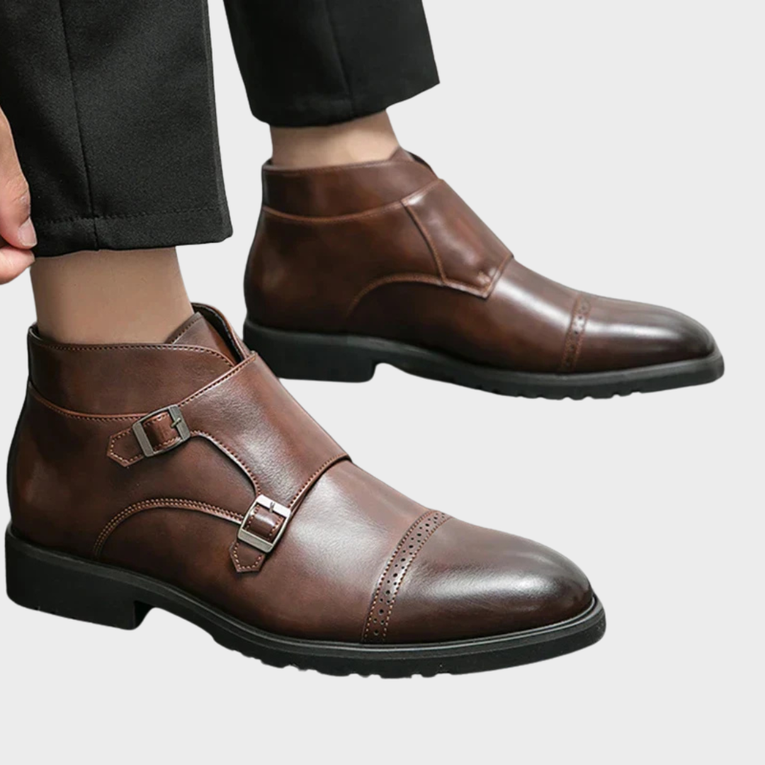 Parker | Faux Leather Double Monk Boots