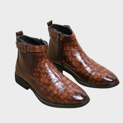 Dylan | Faux Leather Buckle Ankle Boots