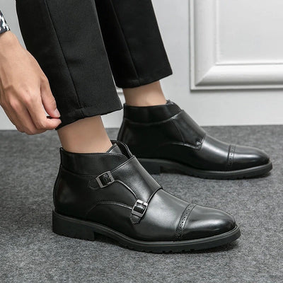 Parker | Faux Leather Double Monk Boots