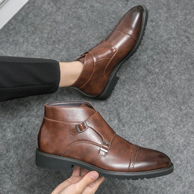 Parker | Faux Leather Double Monk Boots