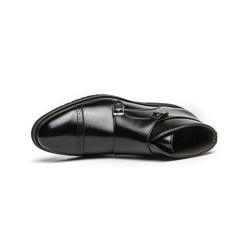 Parker | Faux Leather Double Monk Boots