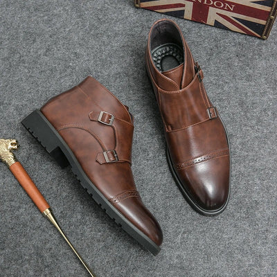 Parker | Faux Leather Double Monk Boots