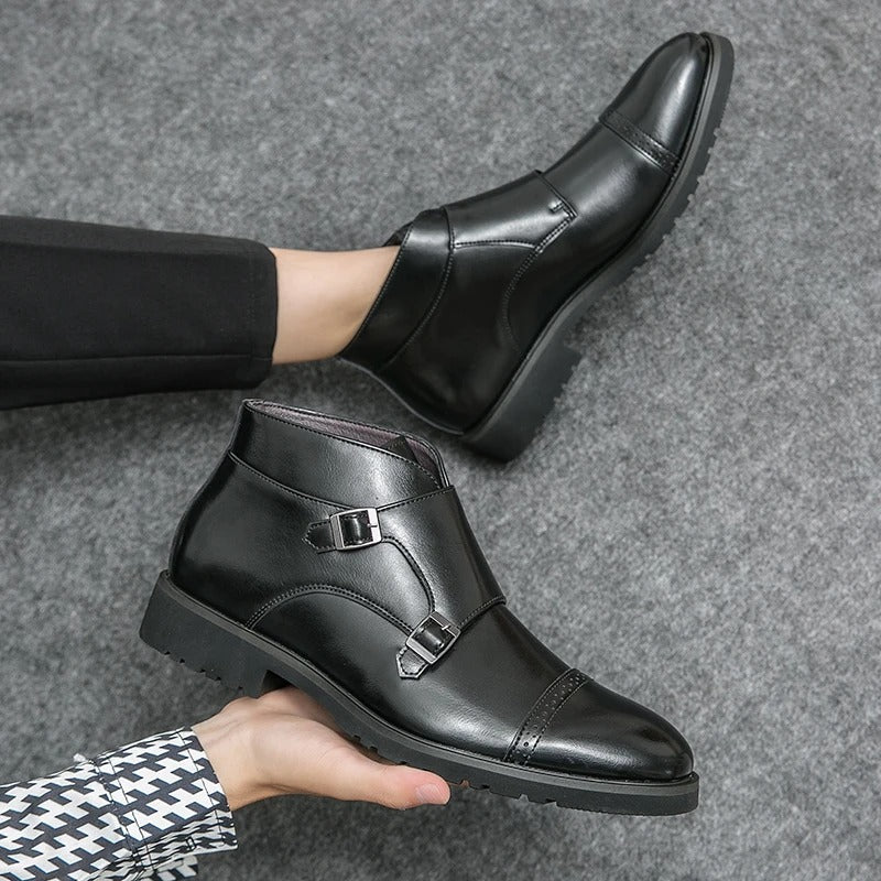 Parker | Faux Leather Double Monk Boots