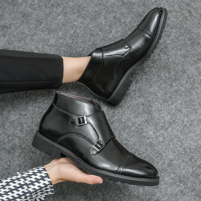Parker | Faux Leather Double Monk Boots