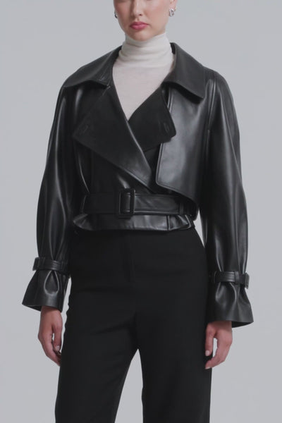 Hatti Cropped Leather Jacket
